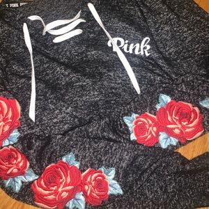 Pink rose sleeved hoodie